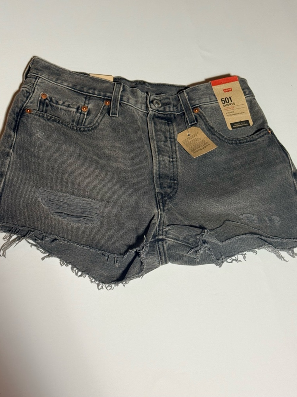 Levi's Black Distressed Cutoff Jean Shorts